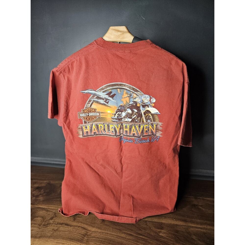 Harley Davidson Ride The Legend Large Beefy Hanes T Shirt Virginia Beach VA